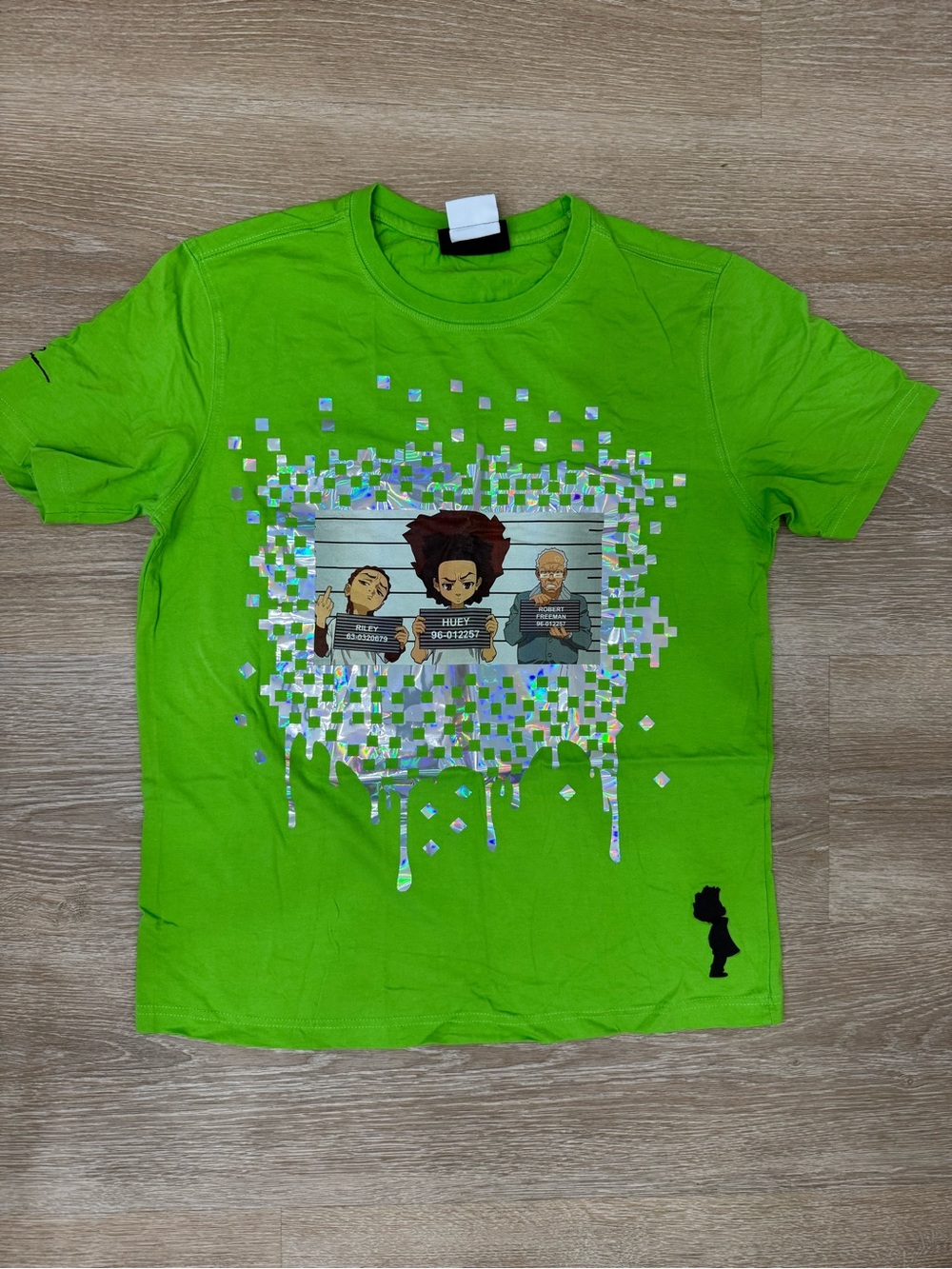 The Boondocks Graphic T-Shirt Men’s Medium Neon Green Anime Cartoon Tee